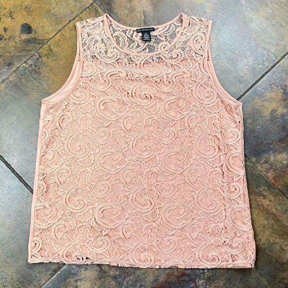 Adrianna Papell Women’s Pink Lace Overlay Career Tank Top XXL - Picture 4 of 10